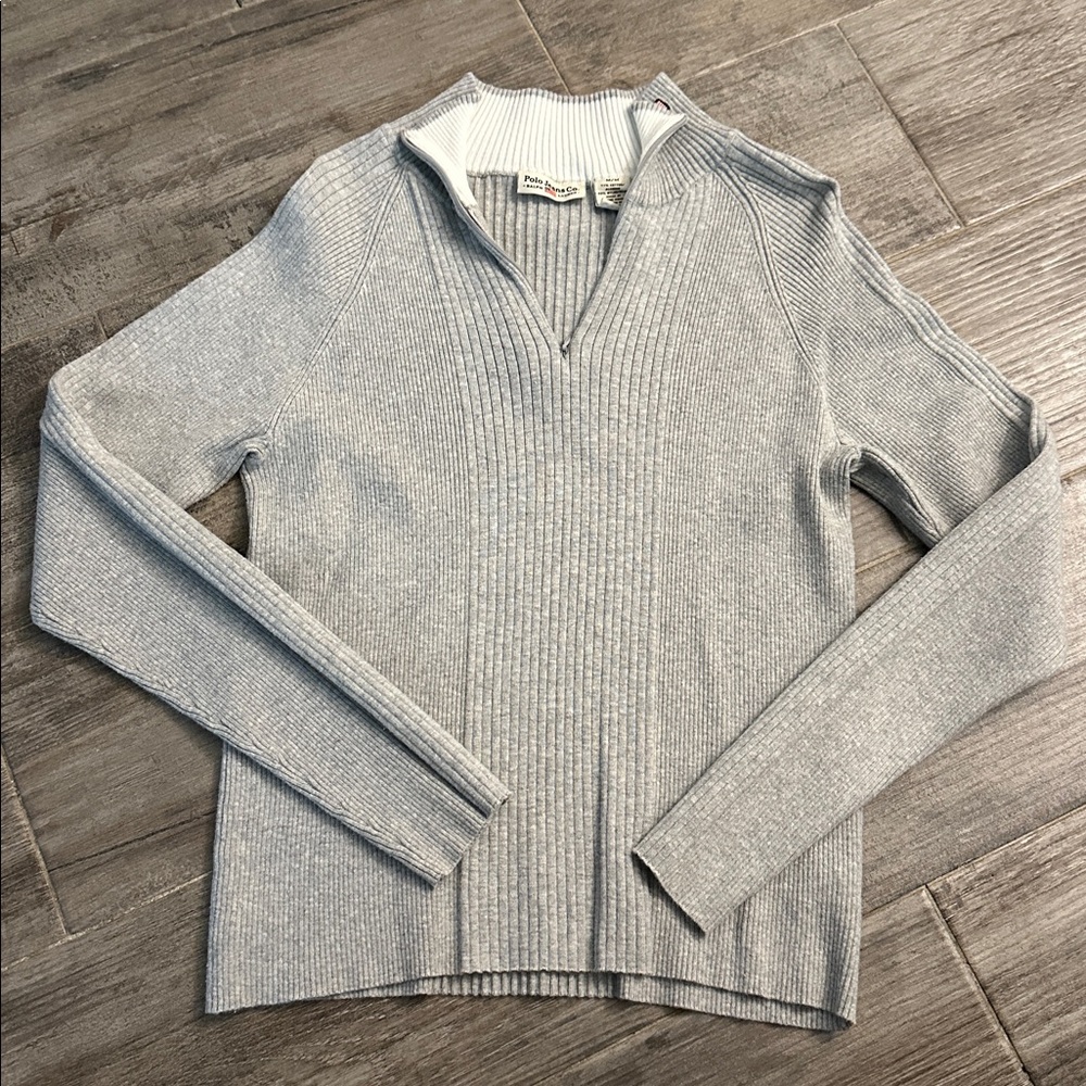 Polo Jeans Co Ralph Lauren Quarter zip sweater flag logo Medium
